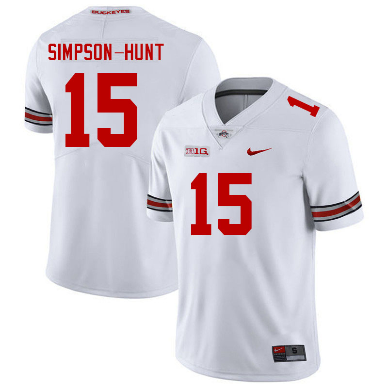 Men #15 Calvin Simpson-Hunt Ohio State Buckeyes College Football Jerseys Stitched Sale-White